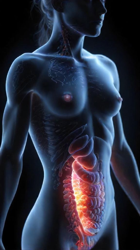 "3D realistic medical animation, vertical 9:16 format, cinematic smooth camera. Show a human silhouette with highlighted digestive system. The video demonstrates natural ways to relieve constipation step by step:

Hydration – close-up of a person drinking a full glass of water, animation zoom into the intestine showing stool softening.

Fiber Foods – scene of fresh fruits (papaya, kiwi, apple) and vegetables on a table, transition to animation of fiber entering the colon, stool becoming bulkier but softer.

Gentle Exercise – realistic 3D animation of a person doing light walking and yoga 'Wind-Relieving Pose', camera zooms into the intestines showing movement stimulated.

Correct Toilet Position – scene in a bathroom, person sitting with feet on a small stool (squat-like position), arrows showing easier passage of stool.

Abdominal Massage – 3D hands gently massaging lower abdomen in circular clockwise motion, zoom-in on intestine showing stool moving smoothly forward.

End with cross-section of intestine showing healthy bowel movement, then text overlay: 'Stay hydrated, eat fiber, move daily — relieve constipation naturally.'

Style: ultra realistic 3D medical rendering, clear anatomy visuals, soft pastel medical colors, smooth zoom transitions, educational documentary tone."
