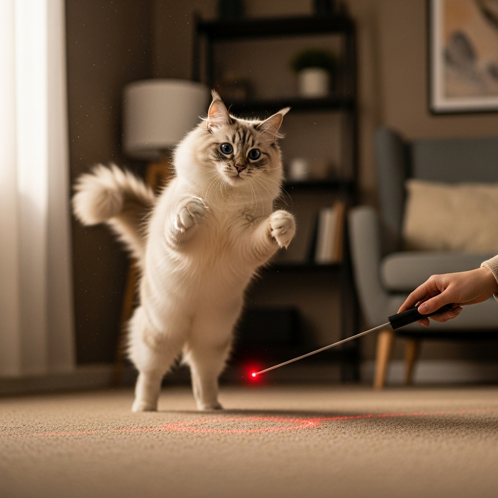 a cute playing with me