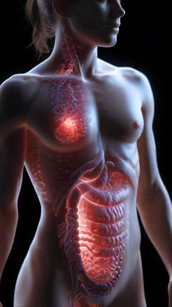 "3D realistic medical animation, vertical 9:16 format, cinematic smooth camera. Show a human silhouette with highlighted digestive system. The video demonstrates natural ways to relieve constipation step by step:

Hydration – close-up of a person drinking a full glass of water, animation zoom into the intestine showing stool softening.

Fiber Foods – scene of fresh fruits (papaya, kiwi, apple) and vegetables on a table, transition to animation of fiber entering the colon, stool becoming bulkier but softer.

Gentle Exercise – realistic 3D animation of a person doing light walking and yoga 'Wind-Relieving Pose', camera zooms into the intestines showing movement stimulated.

Correct Toilet Position – scene in a bathroom, person sitting with feet on a small stool (squat-like position), arrows showing easier passage of stool.

Abdominal Massage – 3D hands gently massaging lower abdomen in circular clockwise motion, zoom-in on intestine showing stool moving smoothly forward.

End with cross-section of intestine showing healthy bowel movement, then text overlay: 'Stay hydrated, eat fiber, move daily — relieve constipation naturally.'

Style: ultra realistic 3D medical rendering, clear anatomy visuals, soft pastel medical colors, smooth zoom transitions, educational documentary tone."