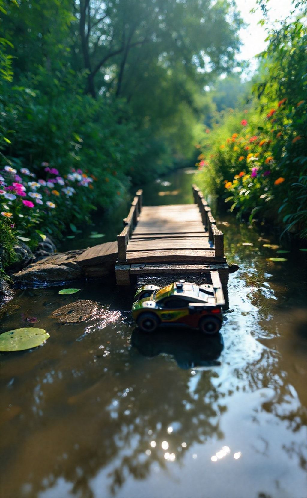 RC Toys melewati jembatan